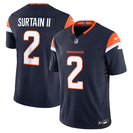 Men's Nike Patrick Surtain II Navy Denver Broncos Alternate Vapor F.U.S.E. Limited Jersey